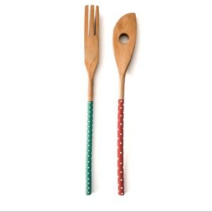 Polka Dot Hand Painted Wooden Utensils